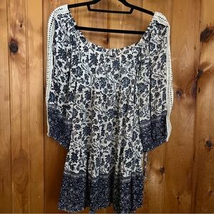 Angie Blue and White Floral Dress